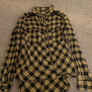 Free people long sleeve plaid button down